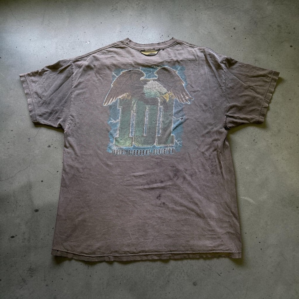 Vintage 101st Airborne Division T Shirt Screaming Eagles Distressed Faded XL